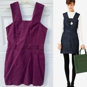 Kate Spade Dress Sz 10 Magenta Burgundy Corduroy Pinafore Dress Schoolgirl